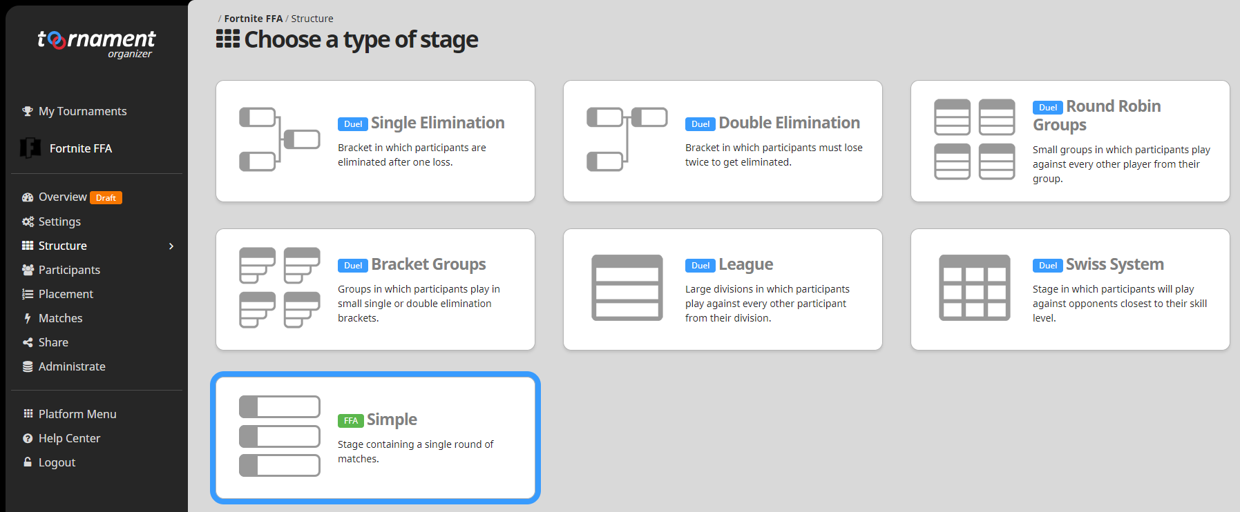 3 create a simple stage - fortnite tournament bracket today