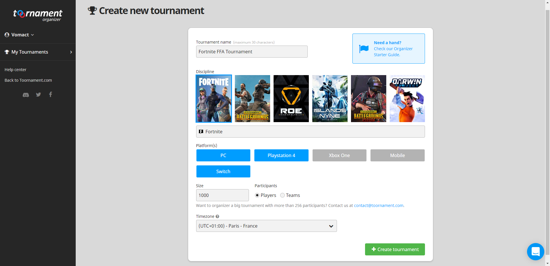 create a fortnite tournament - fortnite support a creator code list