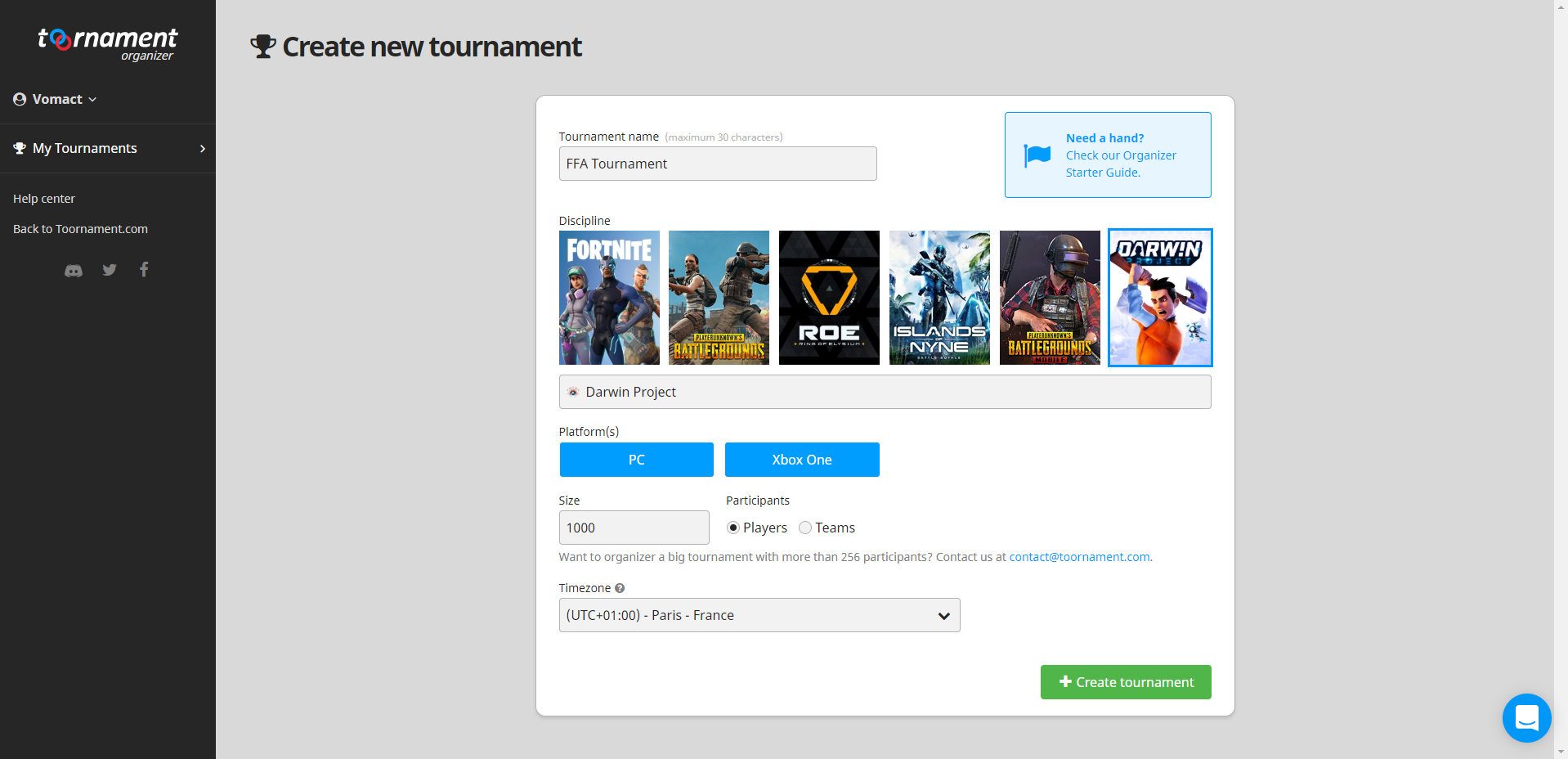 Darwin Project Create Your Tournament Toornament Knowledge Base - roblox create a new ruleset