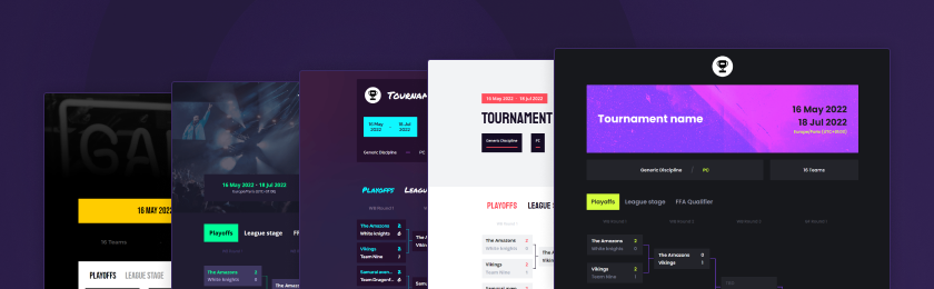New one-page turnkey sites for your tournament launch