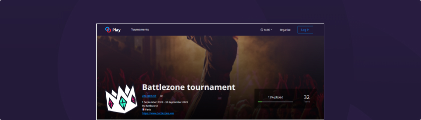 Integrate your own header background to your tournament page
